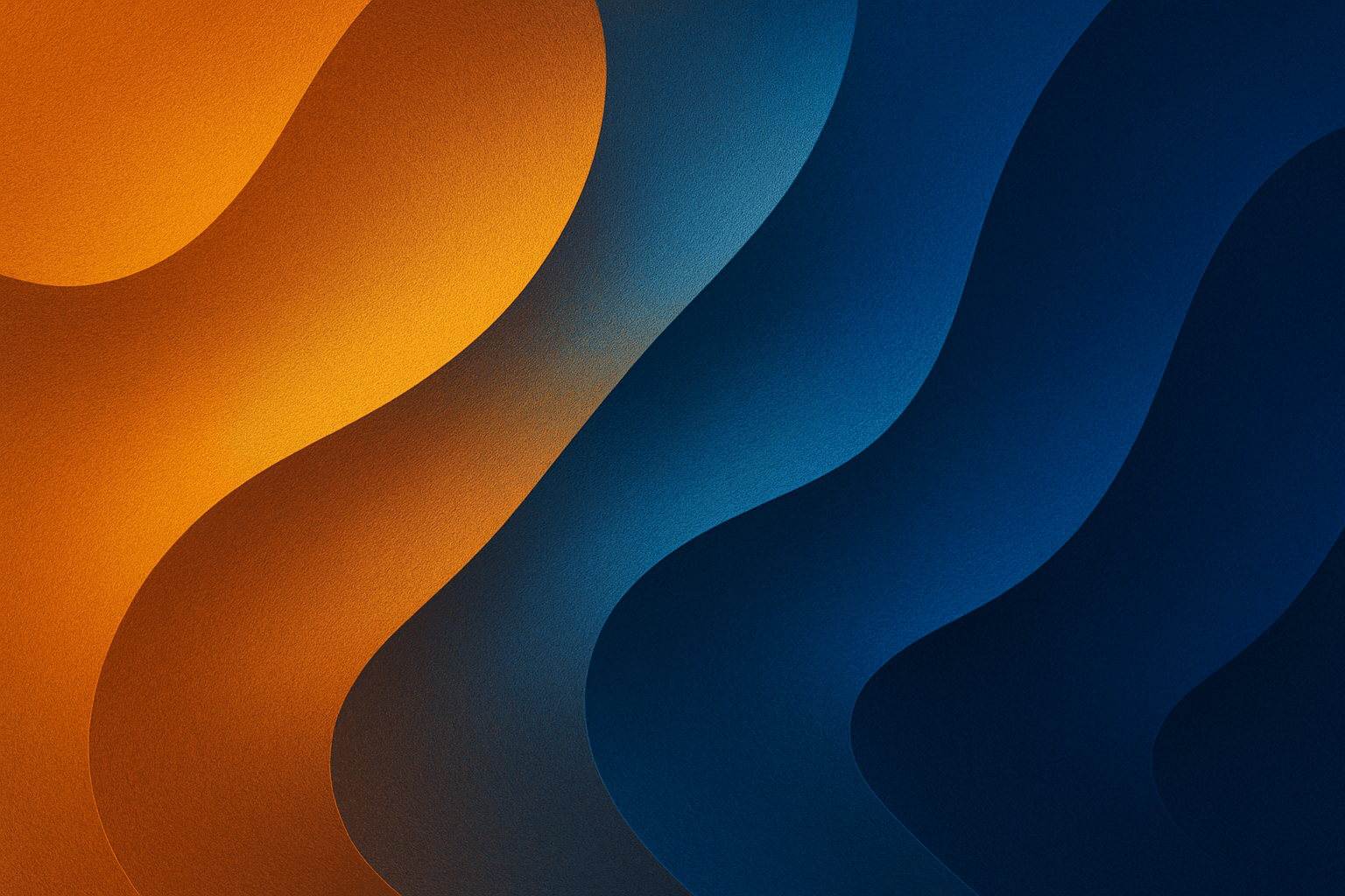 Curving abstract shapes with an orange and blue gradient